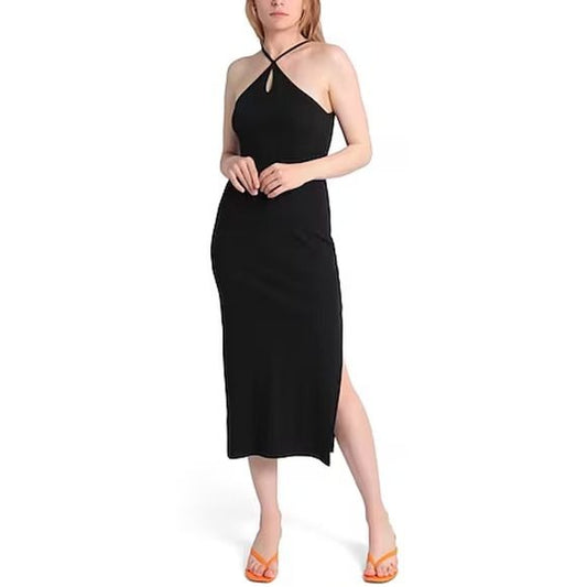 Topshop Ribbed Knit Tank Dress Size 12 Black
