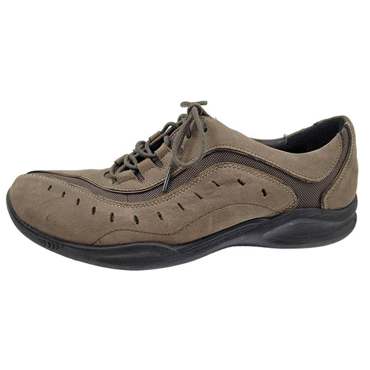 Clarks Wave Nubuck Leather Walking Shoe 9.5M Brown